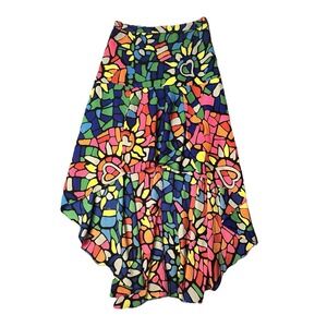 LAmour Nanette Lepore High Low Skirt Womens Size XS Multi Geometric